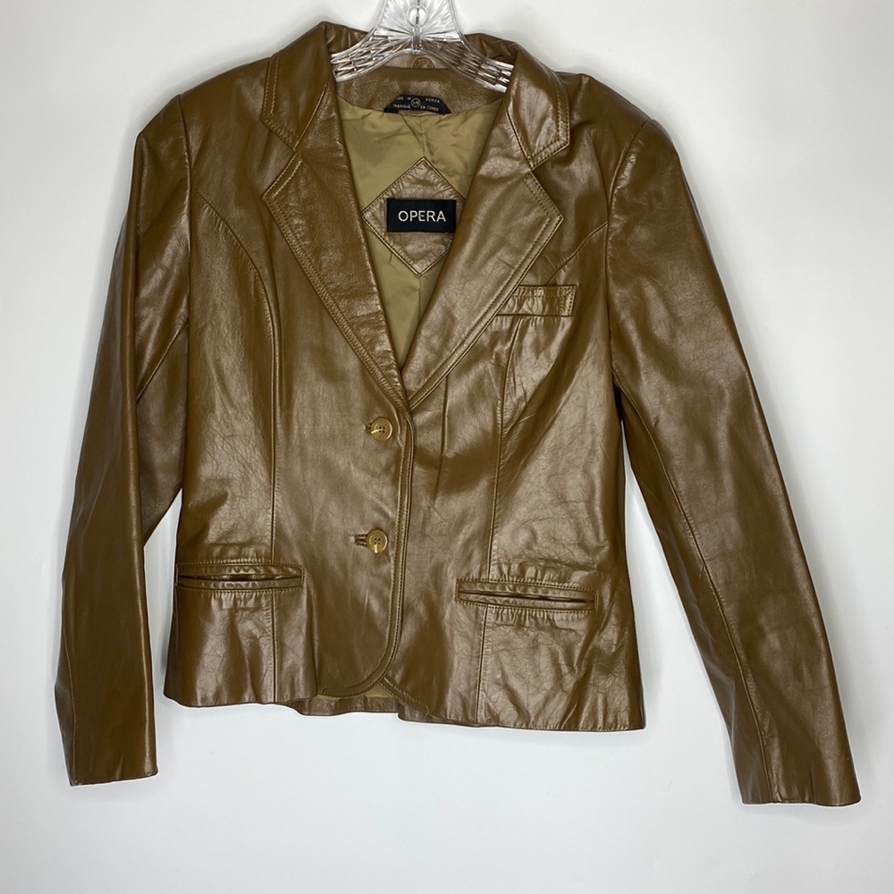 Vintage Opera Brown Leather Jacket Korea Size 11/12